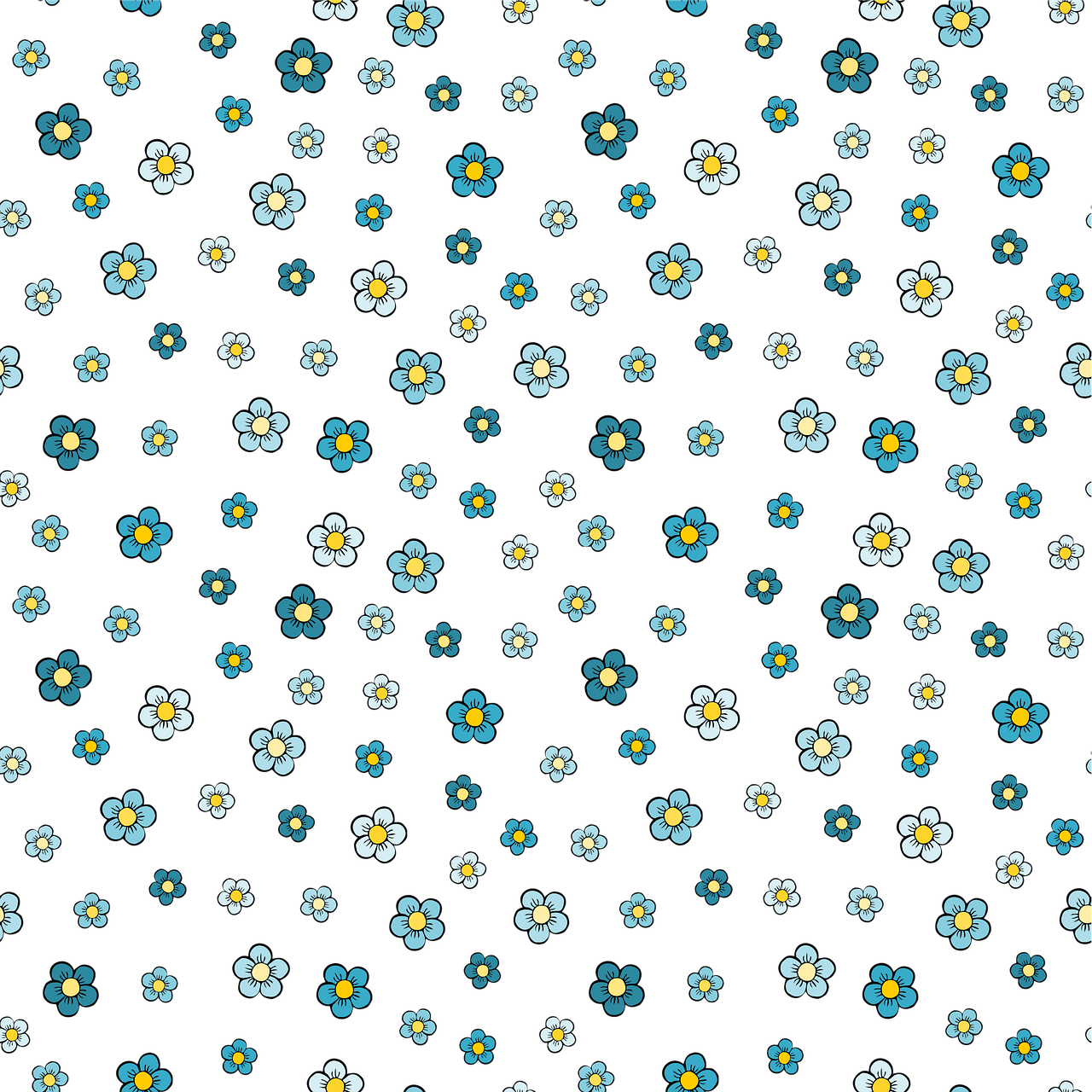 flowers, nature, bloom, blossom, petals, spring, summer, pattern, texture, seamless, floral background, dainty, delicate, blue, random, scrapbooking, cutout, background